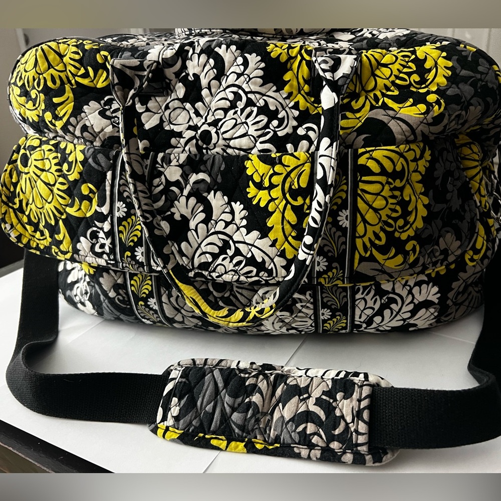 Vera Bradley Black and Yellow Floral traveling Women's Bag